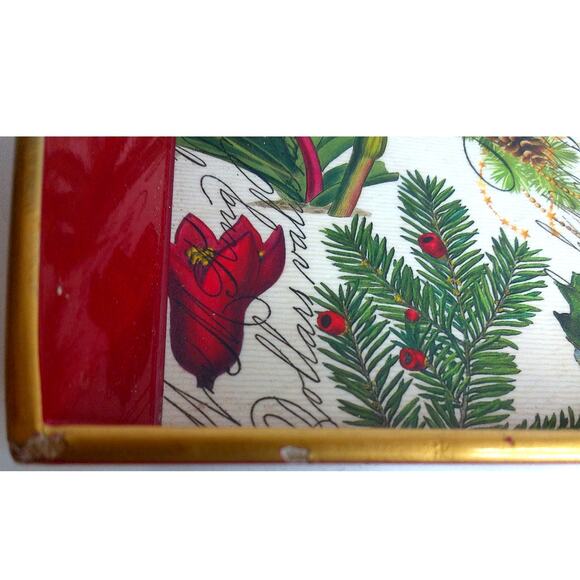 Vintage Michel Design Works Decorative Christmas Holiday Tray - Picture 3 of 9